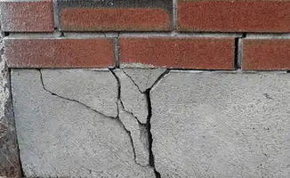 Concrete foundation with serious structural damage in Louisville, KY